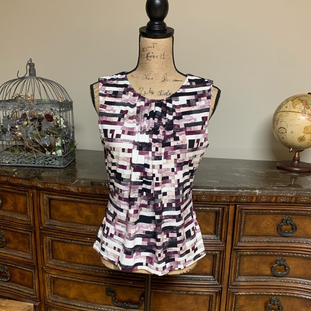 Calvin Klein pleat-neck sleeveless top